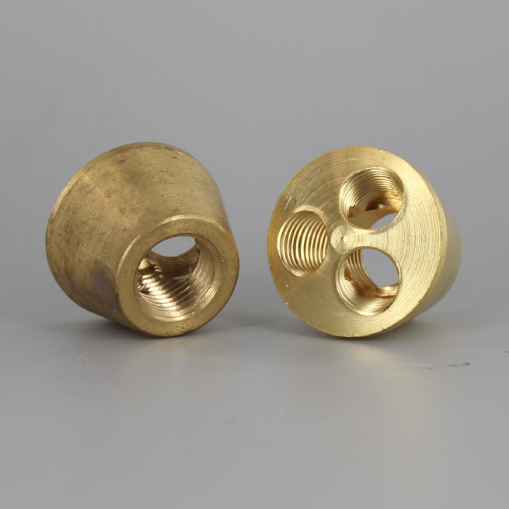 3 HOLE 1/8IPS Y-TYPE CLUSTER BODY WITH 1/4 IPS. BOTTOM - UNFINISHED BRASS